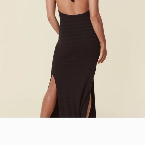 Spell Sunray black halter knit maxi dress NwT sz S - Picture 3 of 7